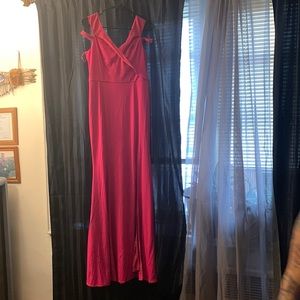 Long red dress